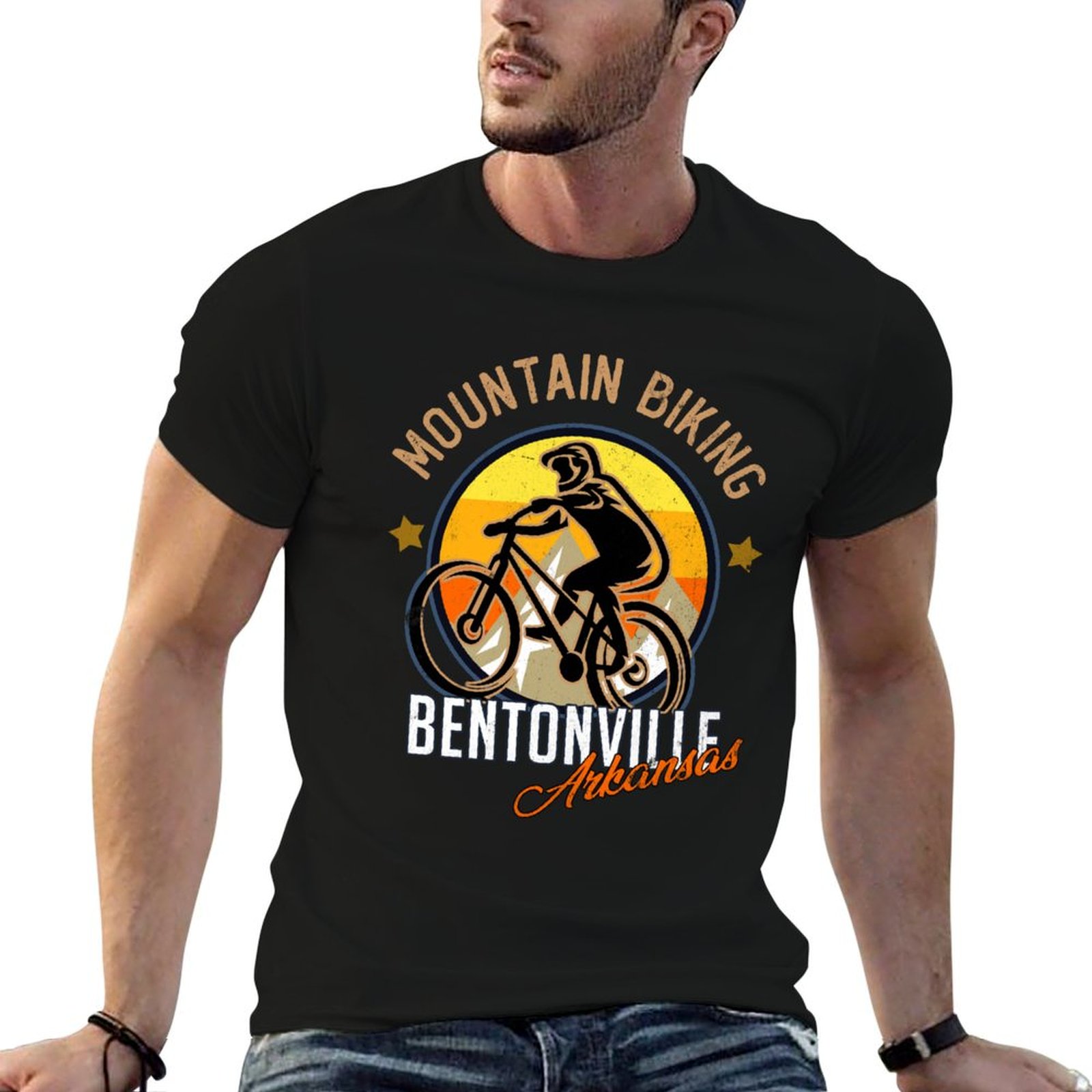 Mountain Biking Arkansas - T-Shirt de vélo de montagne de