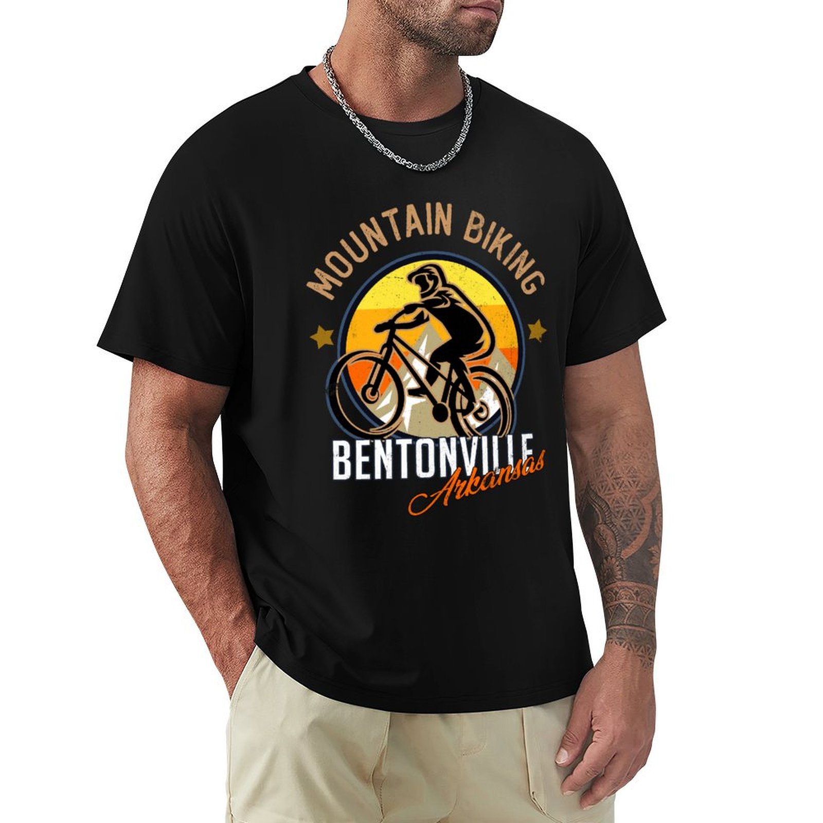Mountain Biking Arkansas - T-shirt de cyclisme en montagne de